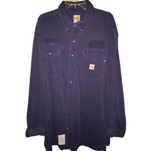 Carhartt FR (Flame-Resistant) long-sleeve work shirt Dark Navy ARC 2 NFPA 2112 S